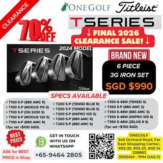 *CHEAP* NEW Titleist 2024 T100/ T150/ T200/ T350 Irons (NSPRO NEO/ TENSEI Graphite/ Modus/ Nippon 880 AMC)                     (Iron Set Golf Club)
