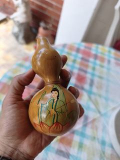 Hand-Painted Gourd with Asian Motif