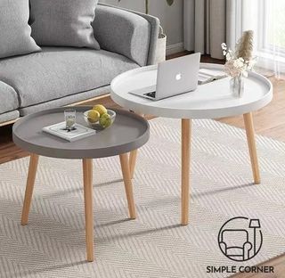 Nordic Small Round Table Coffee Table Balcony Bedroom Simple Rental Room Living Room Simple