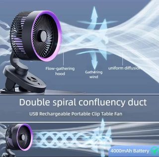 Fan AiSmart Voice Control Fan Voice Control Automatic Shaking Head Smart Digital Display Clip-on Desktop Wall-Mounted Little Fan
