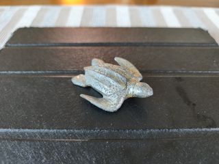 Mini Vintage Tin Leatherback Turtle Figurine