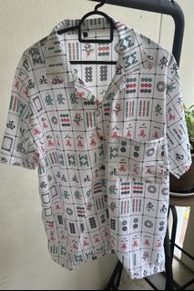 Mahjong Print Short Sleeve Shirt