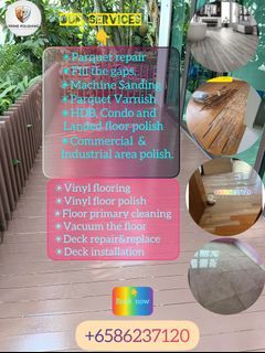 ✴️Vinyl floor polish/ Vinyl flooring / Gum grouting / Parquet repair, replace & varnish/ Parquet installation and restoration / Deck repair  & colour.  Marble & tiles floor polish.✴️ Registered company.