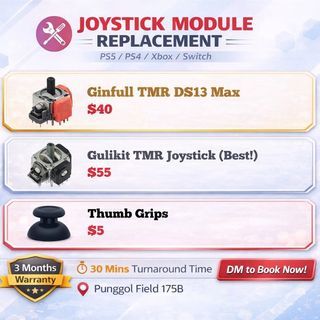 Gaming Controller/Dual Sense 5 (PS5/PS4/Xbox/Switch) Joystick Replacement/Upgrade (Hall Effect and TMR)
