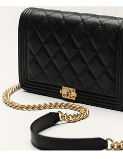 BNIB Chanel Boy Wallet on Chain - Black