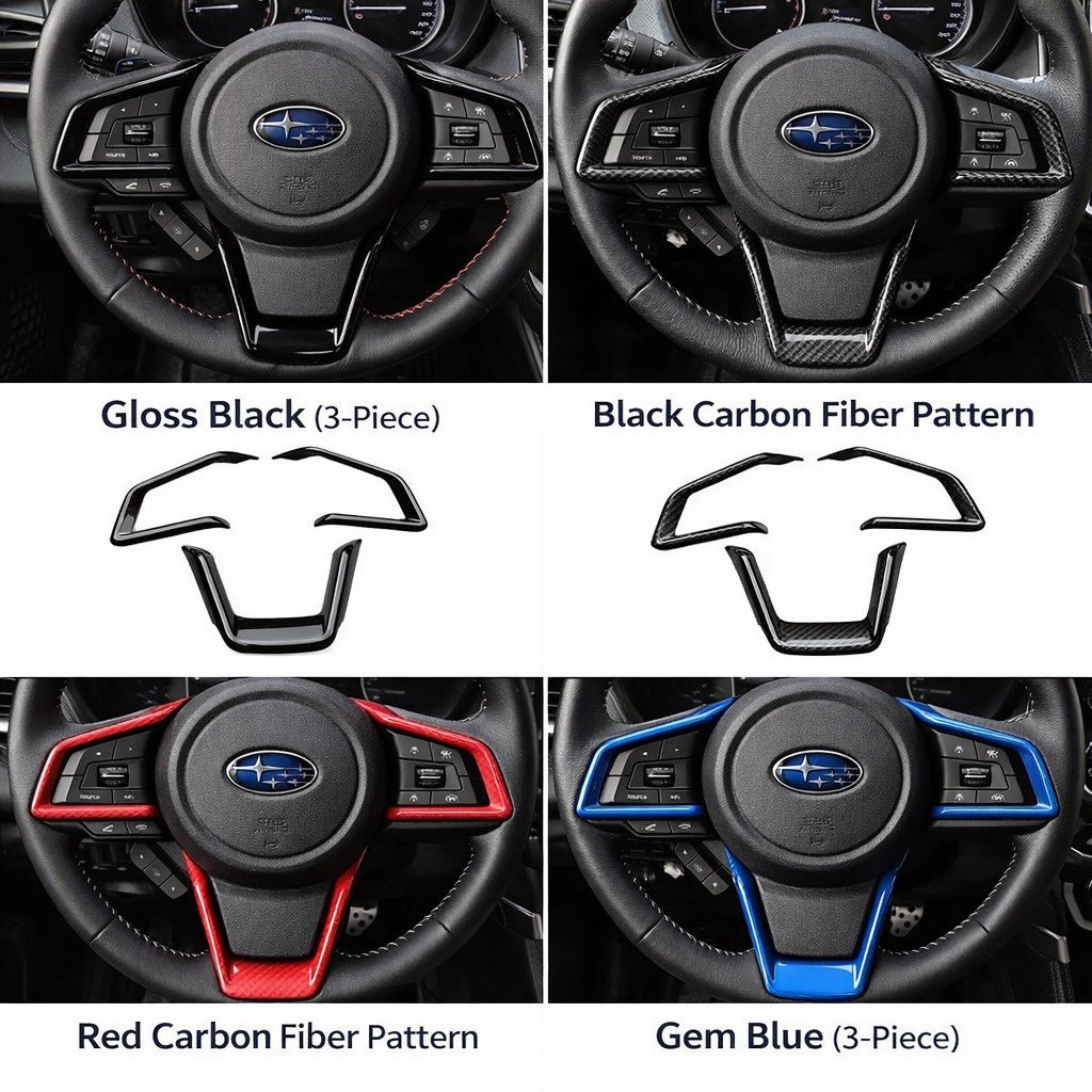 DD AUTO | Subaru Steering Wheel Trim Cover (2018–2022 Forester / XV / Outback / Legacy) – 3-Piece Interior Upgrade Kit travel accessories (Category: Travel Essentials & Accessories) located in Singapore. Submitted by discountdirectauto (Listing ID 1428690007, Image 2). Description: ✨ Description: Enhance your driving experience with this steering wheel trim cover set designed for Subaru models (2018–2022) 🔥 This 3-piece kit adds a sporty and pre