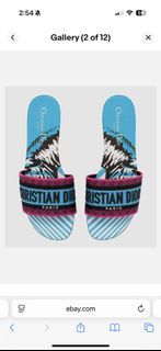 Christian Dior Dway Slides - Blue/Pink