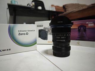 Laowa D-Dreamer 12mm F2.8 Zero-D Lens, Nisi Filter Holder, Kase ND Filter