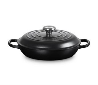 Le Creuset Cast Iron Shallow Round Buffet Casserole 26cm Black Enamel