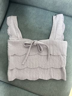 Lavender Ruffle Crop Top