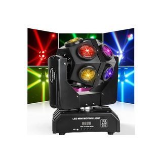 Moving Head Light, 120W LED RGBW 360° Rotating Moving Moving Disco Light Stage Light, DMX 512 with V