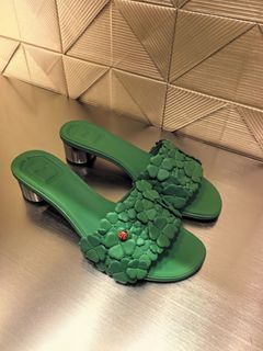 Dior Bloom Heeled Slide Sandals - Green Clover Jonathan Anderson sz 39