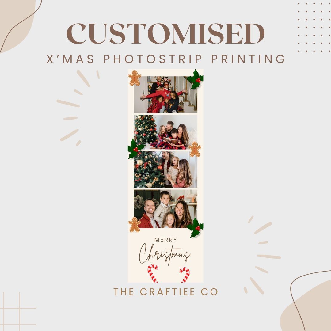 Customised X'mas Photostrip Printing (Category: Art & Prints) located in Singapore. Submitted by itjustlove (Listing ID 1432755579, Image 1). Description: Turn your festive memories into a cute Christmas photostrip! Perfect for gifting, party favours, or keeping your holiday moments forever ❤️ ✨ Product Details • High-quality photo printing (clear & vibrant colours) • High quality Kodak glossy photo paper only • Custom text (names, dates, short m