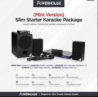 Powerhouse Slim Starter Home Karaoke System + Touchscreen Jukebox KTV System / Karaoke Box - Karaoke Set