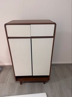 Modern Shoe Cabinet - Brown and White