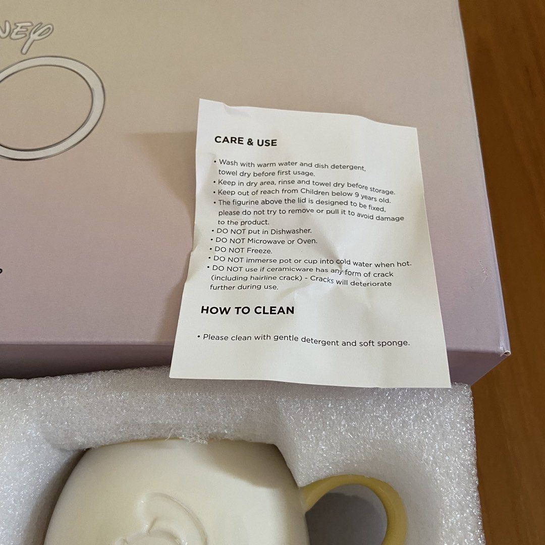 Disney 100 Ceramic Teapot with 2 Cups (Category: Coffee & Tea Tableware) located in Singapore. Submitted by komorebixyz (Listing ID 1433286181, Image 4). Description: Brand new. Meet up at my place along Upper Thomson Road only. No trades, no negotiation..