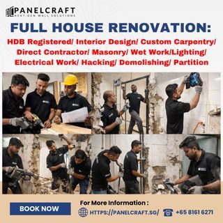 Full House Renovation | Interior Design | Customised Carpentry Works | Direct Contractor | HBO BTO Renovation | Living Room Kitchen Bathroom Bedroom Cabinet Bomb Shelter Wardrobe TV Console