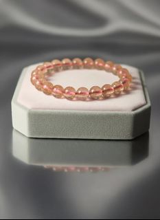 Super 7 strawberry Gemstone Bead Bracelet