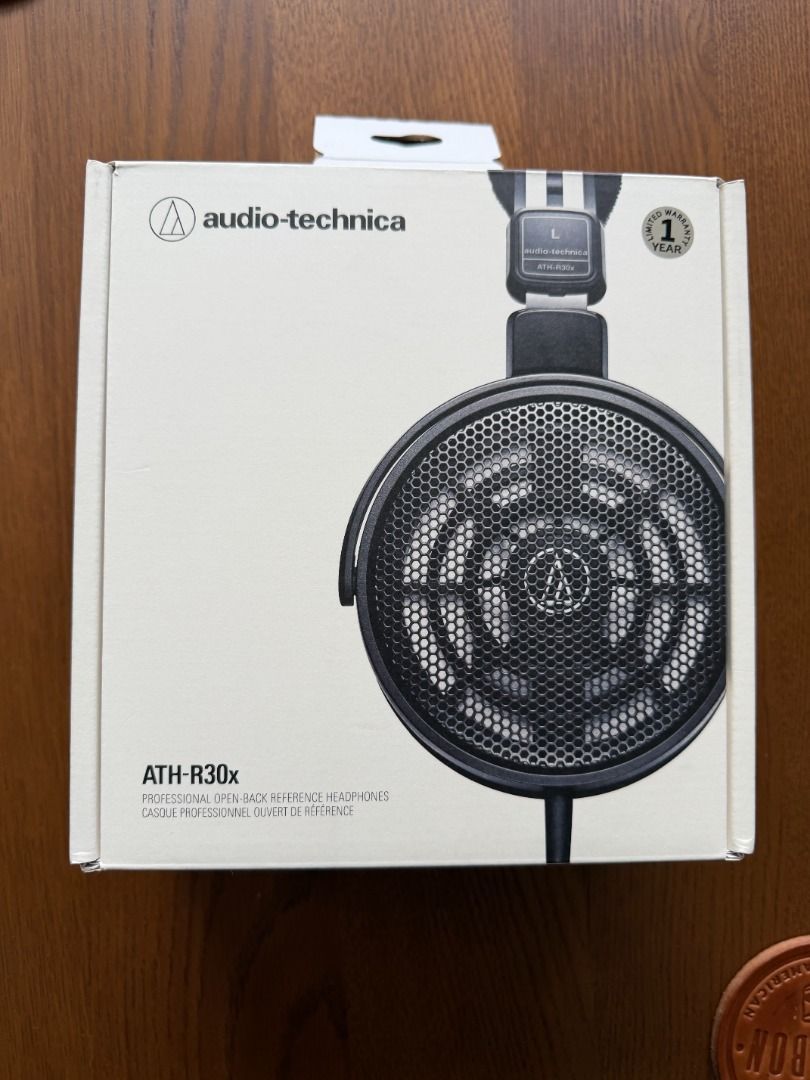Audio-Technica ATH-R30x Professional Headphones (Category: Headphones & Headsets) located in Singapore. Submitted by mark_dcruz (Listing ID 1433451216, Image 1). Description: - Audio-Technica ATH-R30x headphones - Open-back design - Gold-plated connector in great shape - Comes with original box and cable - Suitable for professional audio mixing, production and casual use Comes with the original box..