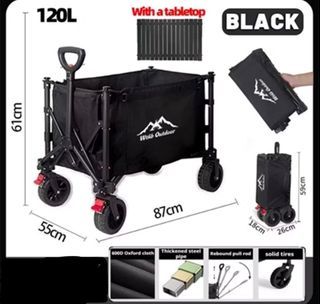 Bnib 120L heavy duty wagon trolley tank wheels ready stock