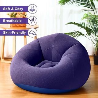 Inflatable Sofa Chair Bean Bag | Air Lounge Couch Seat | Lazy Sofa Bed | Portable Living Room Chair | Soft Cushion Floor Seat | Bedroom Balcony Gaming Chair | Compact Space Saving Furniture | Waterproof PVC Relax Chair