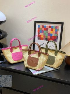 Longchamp Le Pliage Collection straw bags
