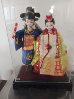 Korean Traditional Dolls in Display Case