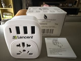 Brand New Lencent World to Singapore Universal Travel Adapter (1 x Type C USB + 3 USB Ports)