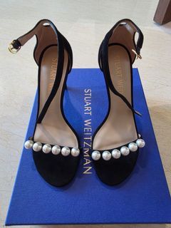 Stuart Weitzman Nudistsong Pearls Heels - Size 36.5