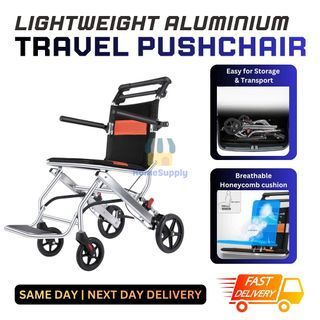 Foldable Lightweight Travel Pushchair Wheelchair Aluminium
