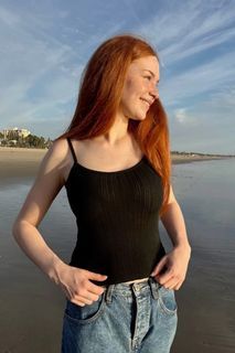 Brandy Melville Skylar Eyelet Tank (Black)