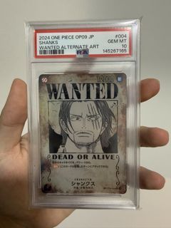 One Piece OP09 JP Shanks Wanted Alternate Art PSA 10