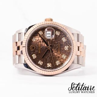 2019 Rolex Datejust 10PT Diamond Computer Chocolate Dial Jubilee 126231