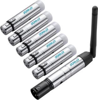 6Pcs Wireless DMX, Metal 2.4G DMX512 5pcs Female Receivers 1Transmitter for DMX Transmitter Light Controller, DJ Equipment, LED Stage, Bar, Disco, Theater, Concert, PAR Effect Lamp, silver - [] []