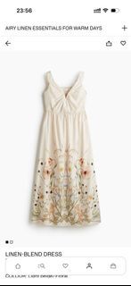 H&M Linen-Blend Floral Dress