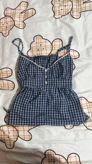 brandy melville Blue Plaid Cami Top