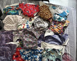 Assorted Cloth Diapers - Various Brands and Prints