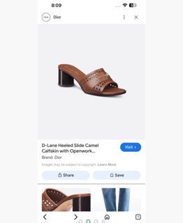 Dior D-Lane Heeled Slide Sandals - Camel Calfskin