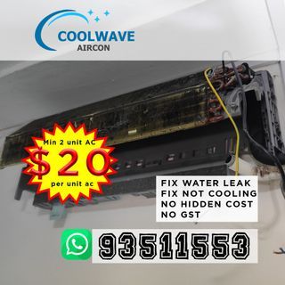 GENERAL AIRCON SERVICE /FIX AC WATER LEAKING /AIRCON NOT COLD/AC CHEMICAL WASH/AIRCON REPAIR/TOPUP GAS