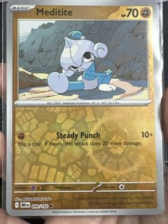 DRI Destined Rivals Meditite Reverse Holo Pokemon Card - 099/182