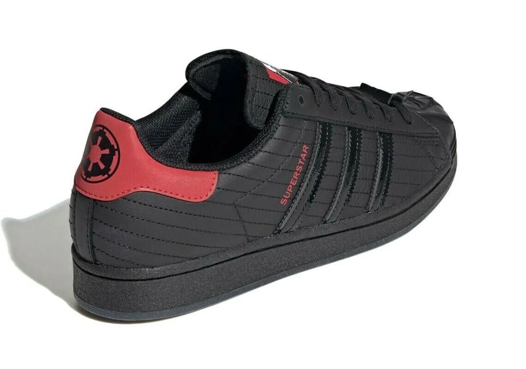 Adidas Superstar X Darth Vader (Star Wars) BNIB (Category: Sneakers) located in Singapore. Submitted by sgshop4u (Listing ID 1439677913, Image 4). Description: Collector's Item. Direct from Adidas Official Store SG. Superstar Series. Limited Edition Star Wars Collection. Brand New. Unused. Kept as collectible. Size: US8 / UK7.5 / EU 41 Actual length of inner sole is 265 mm. Please compare this to yours to make sure it’s correct as NO TRYING allow