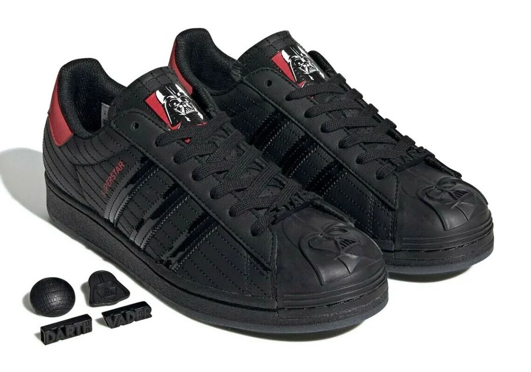 Adidas Superstar X Darth Vader (Star Wars) BNIB (Category: Sneakers) located in Singapore. Submitted by sgshop4u (Listing ID 1439677913, Image 1). Description: Collector's Item. Direct from Adidas Official Store SG. Superstar Series. Limited Edition Star Wars Collection. Brand New. Unused. Kept as collectible. Size: US8 / UK7.5 / EU 41 Actual length of inner sole is 265 mm. Please compare this to yours to make sure it’s correct as NO TRYING allow