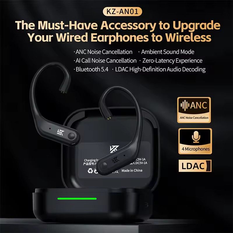KZ AN01 ANC Wireless Bluetooth Module LDAC HD Active Noise Cancelling Ear Hook Cable For C-Pin Earphones (Category: Earphones) located in Singapore. Submitted by chinatown_18 (Listing ID 1440272116, Image 2). Description: in stock in Singapore free mail.