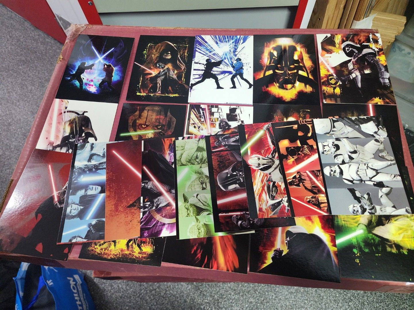 Star Wars 28 Full Colour Postcards Set (Category: Stamps & Prints) located in Singapore. Submitted by stevenchia30 (Listing ID 1440319101, Image 3). Description: - Set of 28 full-colour Star Wars postcards - Features Darth Vader and other iconic characters - Perfect for collectors and fans - Original box shows some signs of wear.