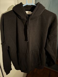 Topman Black Wool Hoodie L
