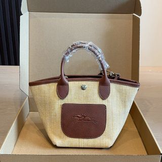 Longchamp Le Pliage Woven Straw Tote Bag