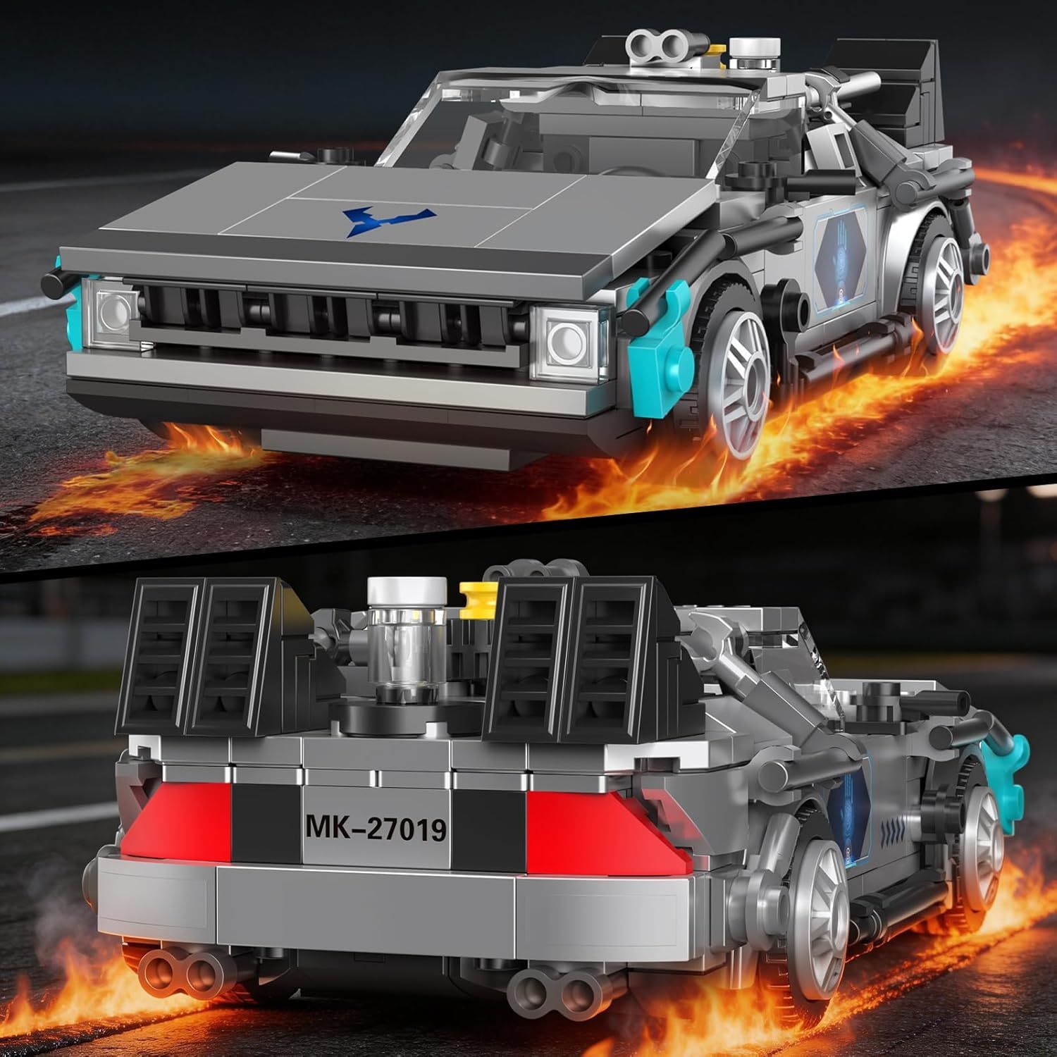 Mould King Speed Champions Time Machine from Back to the Future, 2-in-1 Car Clamping Blocks with Acrylic Display Case, Creative Gift for Children from 9 Years, 27019 - [] [] (Category: Lego & Building Sets) located in Singapore. Submitted by lobangqueensg (Listing ID 1435726498, Image 6). Description: Mould King 27019 Future Car Building Sets.