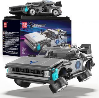 Mould King Speed Champions Time Machine from Back to the Future, 2-in-1 Car Clamping Blocks with Acrylic Display Case, Creative Gift for Children from 9 Years, 27019 - [] []