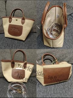 Longchamp Le Panier Pliage straw bag mini one-shoulder handbag