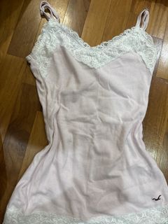 Hollister Pink Lace Trim Camisole Top
